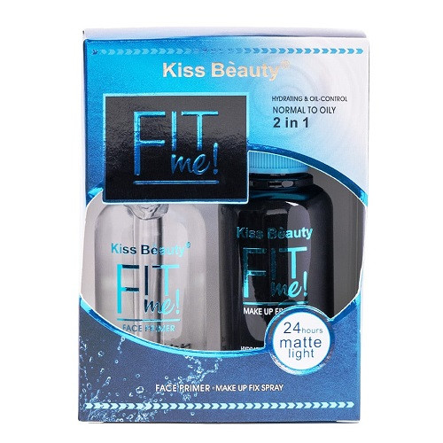 Set Machiaj, Primer si Spray Fixare, Kiss Beauty, Fit Me, Pentru Ten Normal, Mixt, Gras - 1 | YEO