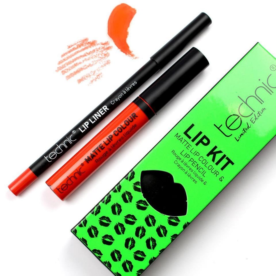 Set ruj si creion de buze, Technic, Lip Kit, Matte, Wild Child