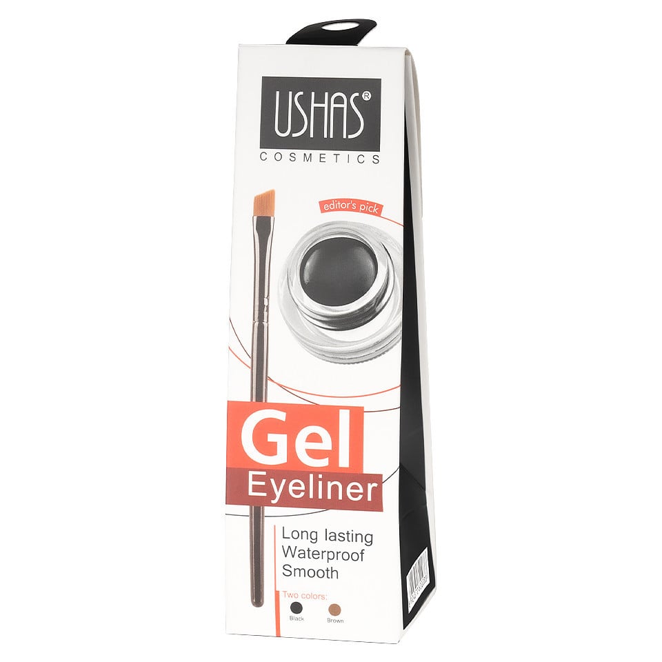 Tus de ochi gel Ushas Eyeliner Gel Waterproof, Maro + Pensula aplicare - 1 | YEO