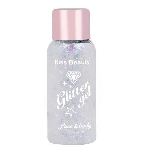 Glitter Gel pentru Fata si Corp, Kiss Beauty, Stralucitor, 01, 35 g