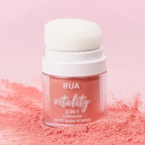 Fard de Obraz Mat, RUA, Vitality Blush, cu Burete Aplicator, 04, 8 g