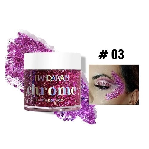 Glitter gel pentru fata si corp, Handaiyan, Chrome, 03, 32 g