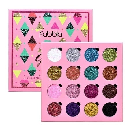 Paleta 16 Farduri Glitter, Fabbla, Party Glitter Palette