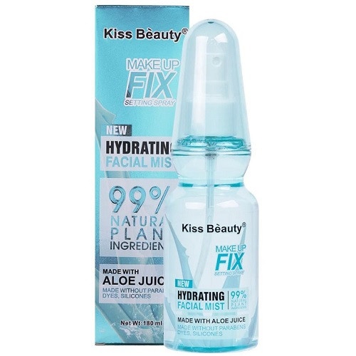 Spray Hidratant pentru Fixarea Machiajului, Kiss Beauty, Hydrating Facial Mist, Aloe Juice, 180 ml - Img 2