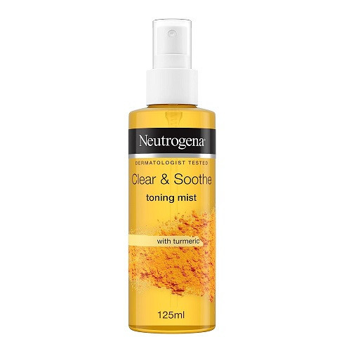 Toner spray pentru fata, Neutrogena Clear & Soothe, cu turmeric, 125 ml