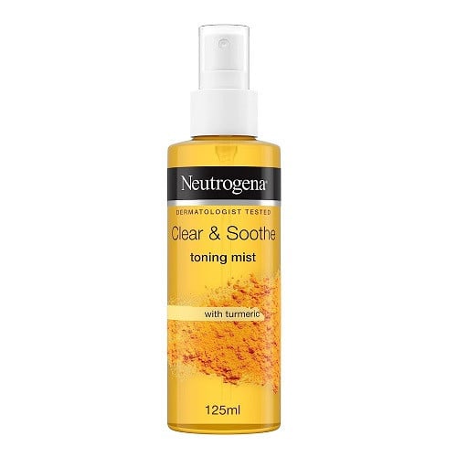 Toner spray pentru fata, Neutrogena Clear & Soothe, cu turmeric, 125 ml