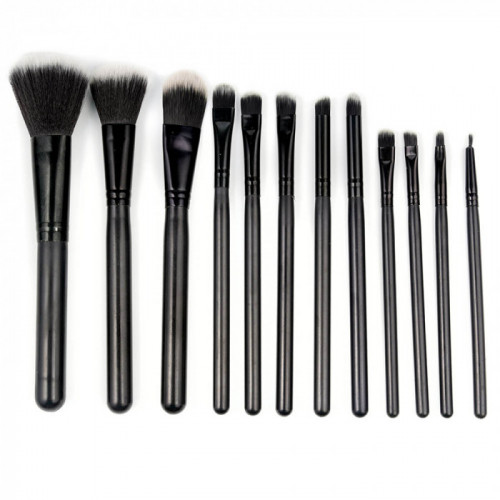 Set 12 Pensule Machiaj, Etui negru depozitare - Img 2