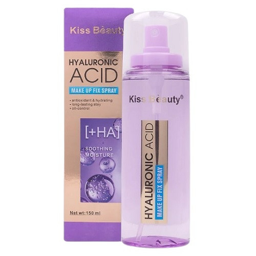 Spray Fixare Machiaj cu Acid Hialuronic, Kiss Beauty, 150 ml