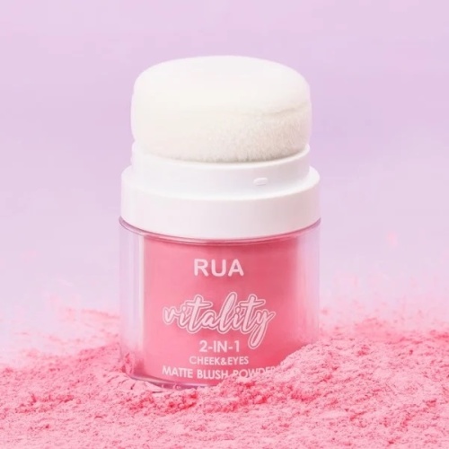 Fard de Obraz Mat, RUA, Vitality Blush, cu Burete Aplicator, 02, 8 g