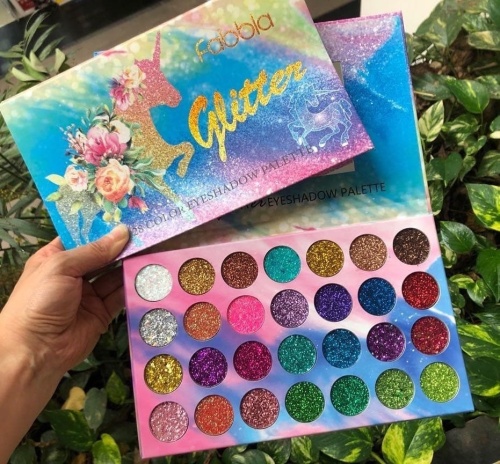 Paleta Glitter, Fabbla, Unicorn, 28 Farduri Stralucitoare