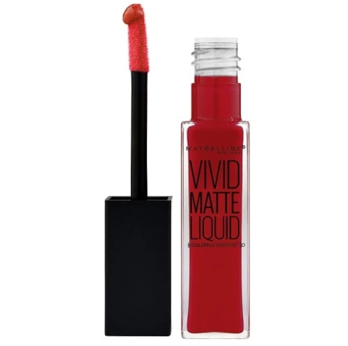 Ruj de Buze Lichid Mat, Maybelline, Vivid Matte, 35 Rebel Red, 8 ml