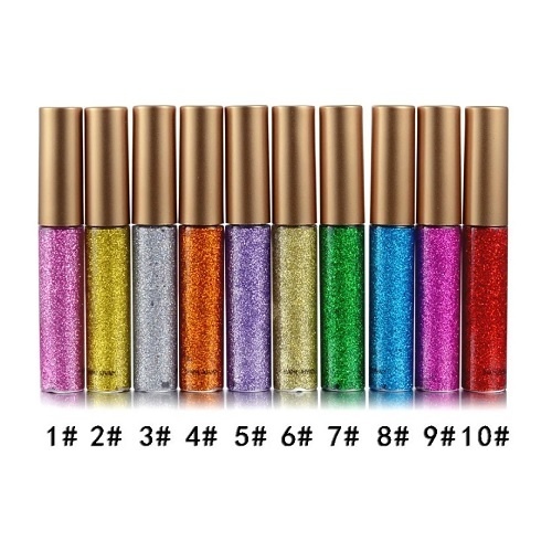 Set 10 Tusuri de Ochi Colorate, Handaiyan, Glitter Eyeliner, 10 x 5 ml - Img 2