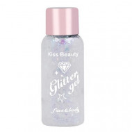 Glitter Gel pentru Fata si Corp, Kiss Beauty, Stralucitor, 01, 35 g