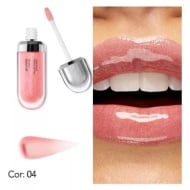 Luciu de buze stralucitor, Kiko Milano, 3D Hydra Lipgloss, 04 Pearly Peach Rose, 6.5 ml