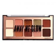 Paleta fard 10 culori, NYX, Away We Glow, Hooked on Glow