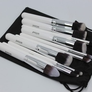 Set 10 pensule machiaj kabuki white + husa depozitare