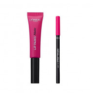 Ruj de buze + Creion contur L'Oreal Lip Kit Paint 202 King Pink