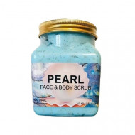 Scrub Natural pentru Fata si Corp, cu Vitamina E si B5, Wokali, Pearl, 350 ml