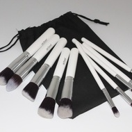 Set 10 pensule machiaj kabuki white + husa depozitare