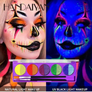 Paleta Machiaj Fata si Corp, Handaiyan, UV Neon, Paint Dream Kit, 10 Culori, 01