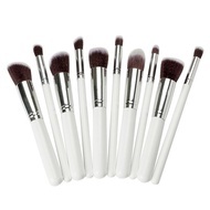 Set 10 pensule machiaj kabuki white + husa depozitare