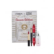 Set 4 produse cosmetice, Loreal, Namshi Cannes Edition, Ruj de buze, Tus de ochi, Mascara, Ser de fata