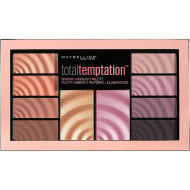 Paleta fard si iluminator Maybelline Total Temptation, 10 culori