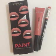 Ruj de buze + Creion contur L'Oreal Lip Kit Paint 201 Hollywood Beige