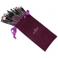 Set 20 pensule machiaj Mauve Brushes, Husa depozitare inclusa