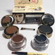 Set tus eyeliner gel + fard sprancene Kiss Beauty eyebrow&eyeliner gel