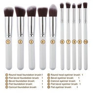 Set 10 pensule machiaj kabuki white + husa depozitare