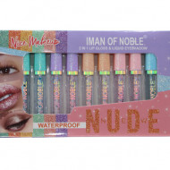 Set 12 Luciuri de buze lichide, Iman Of Noble, Nude New, Waterproof
