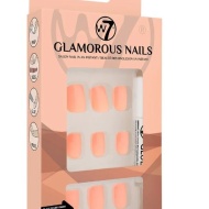 Set Unghii False, W7, Glamorous Nails, Apricot Glow, 24 Bucati, Lipici inclus