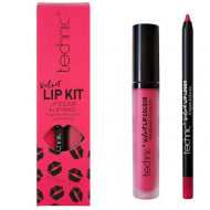 Set ruj si creion de buze, Technic, Velvet Lip Kit, Little Fuchsia