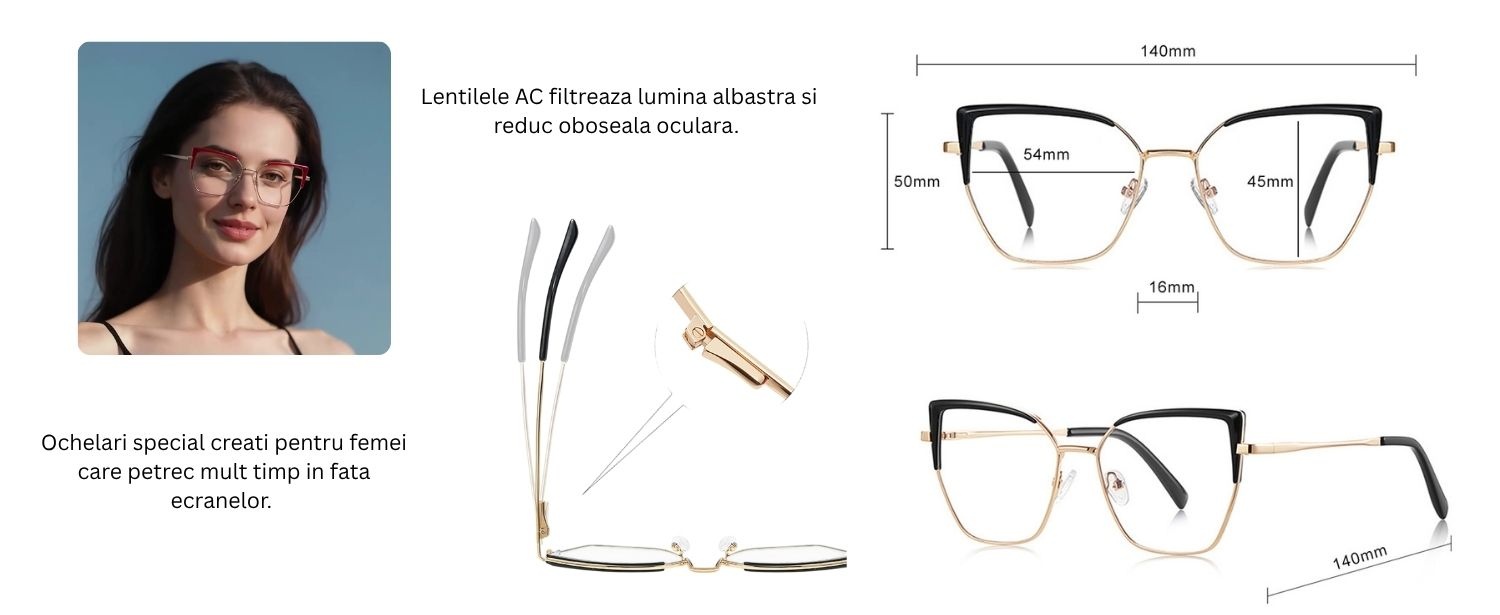 Ochelari protectie calculator Techsuit din Metal - Moboid.ro