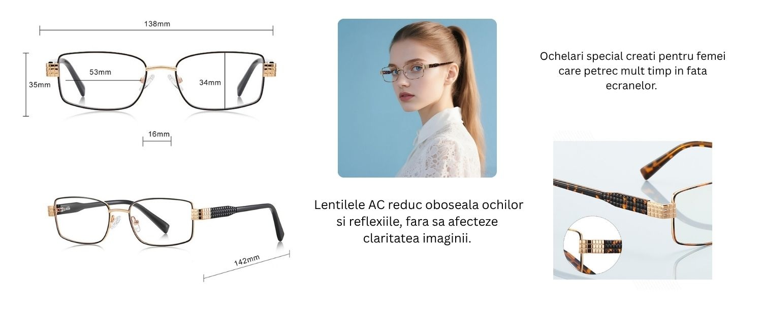 Ochelari protectie calculator Techsuit din Metal - Moboid.ro