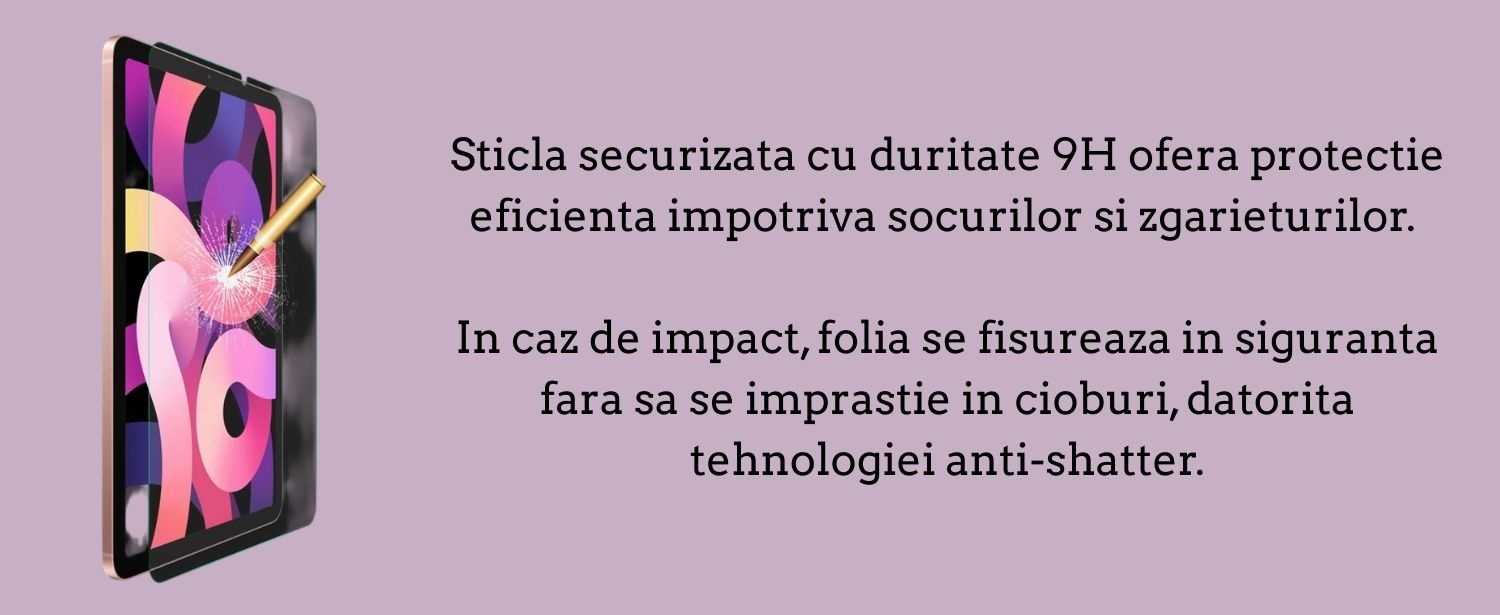 Folie tableta Techsuit din Sticla securizata - Moboid.ro