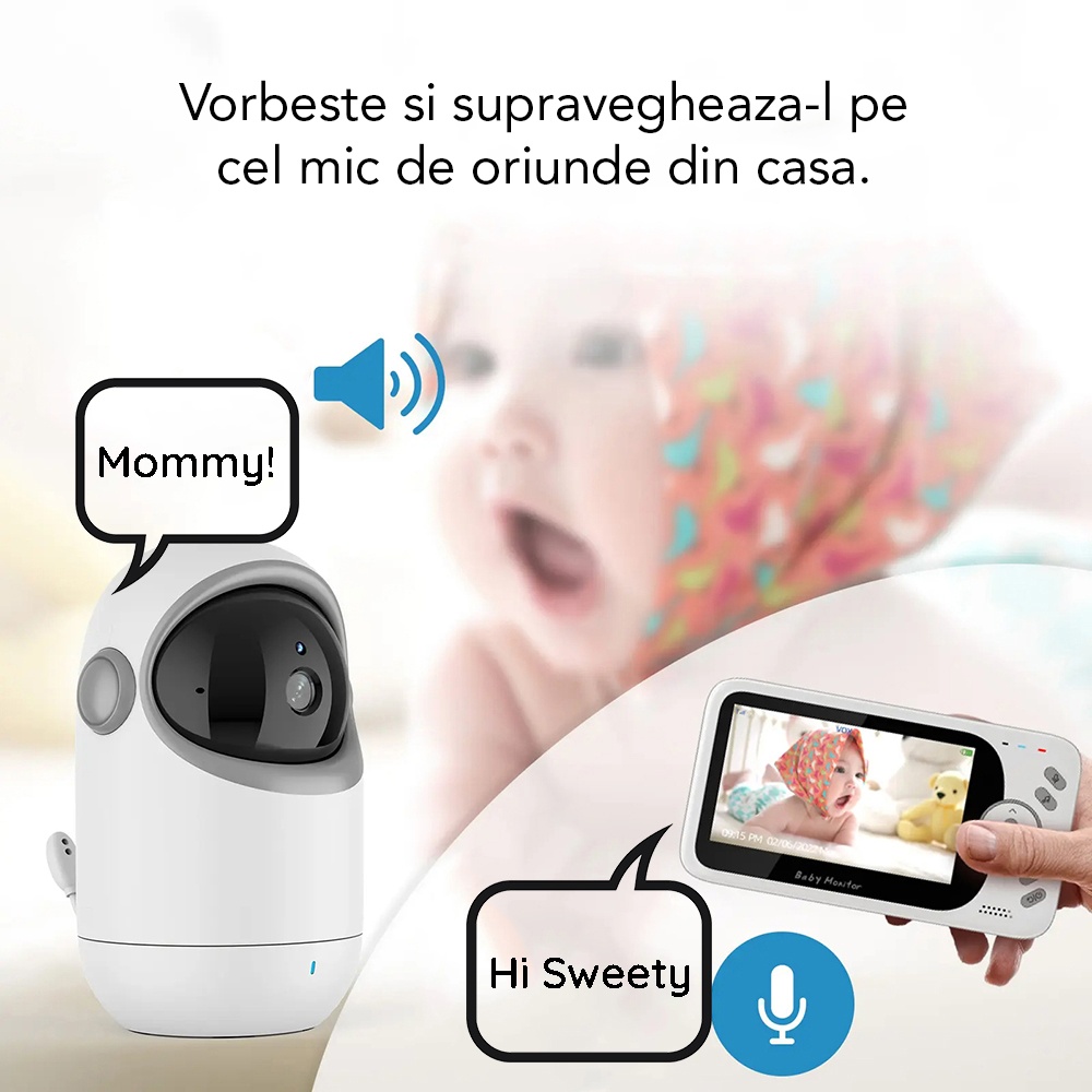 Camera monitorizare siguranta bebelusi (cu alimentare) Techsuit din Policarbonat - Moboid.ro