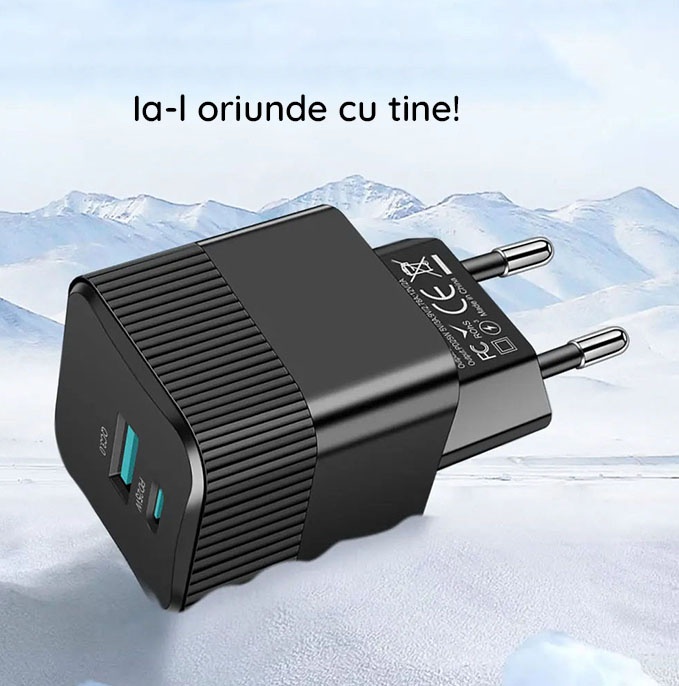 Incarcator priza Techsuit din ABS - Moboid.ro