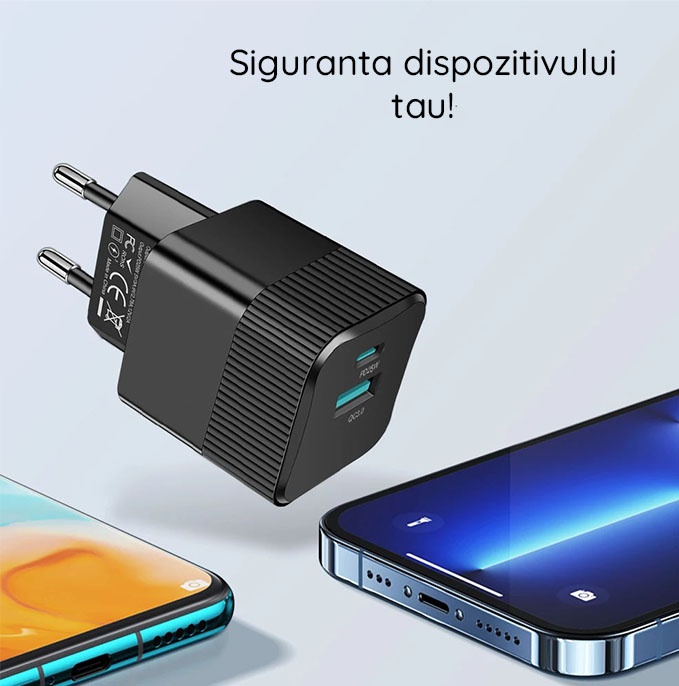 Incarcator priza Techsuit din ABS - Moboid.ro