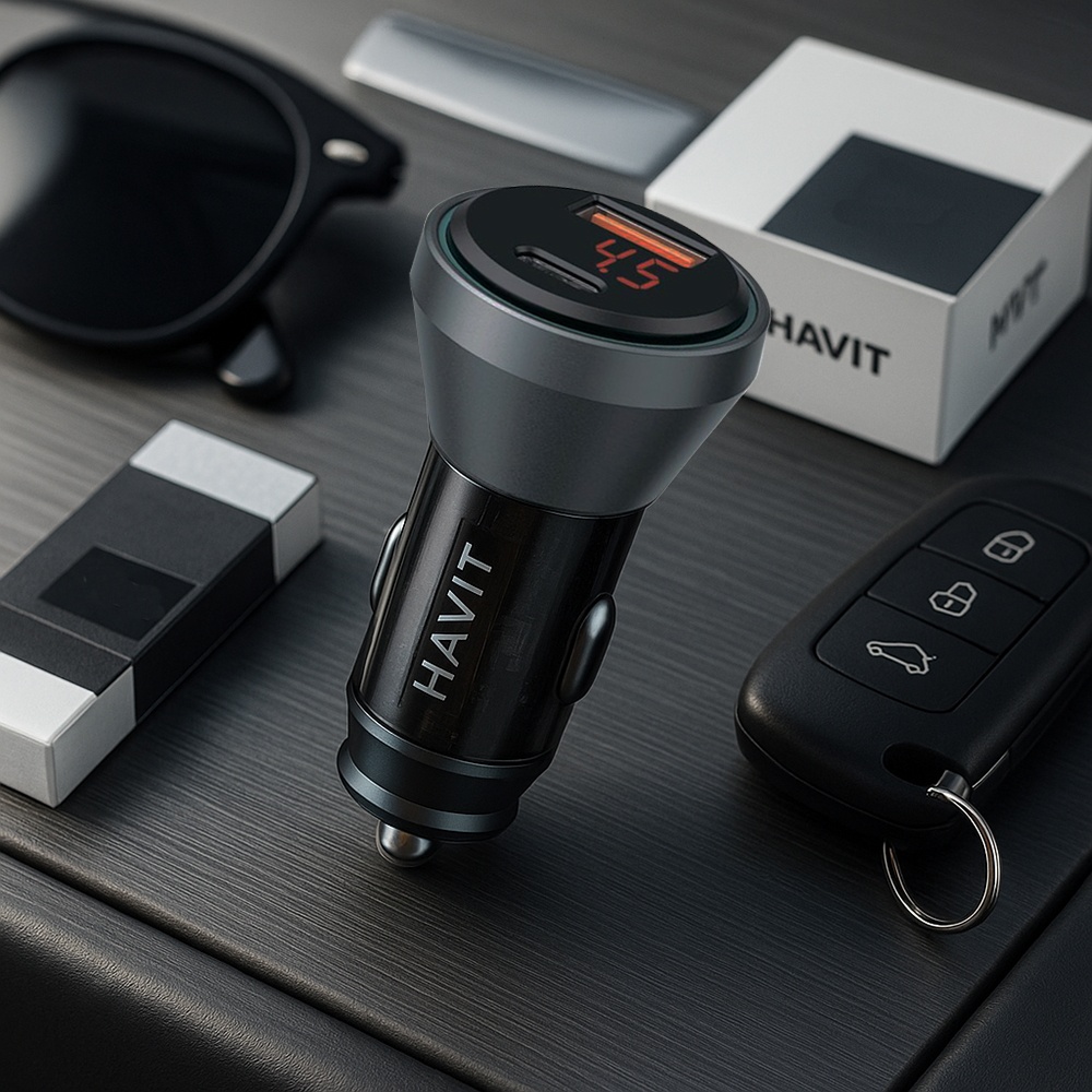 Incarcator auto Havit din ABS - Moboid.ro