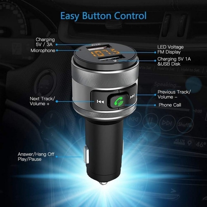 Modulator FM Techsuit din ABS - Moboid.ro