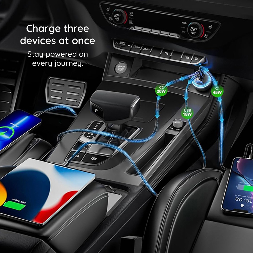 Incarcator auto Techsuit din ABS - Moboid.ro