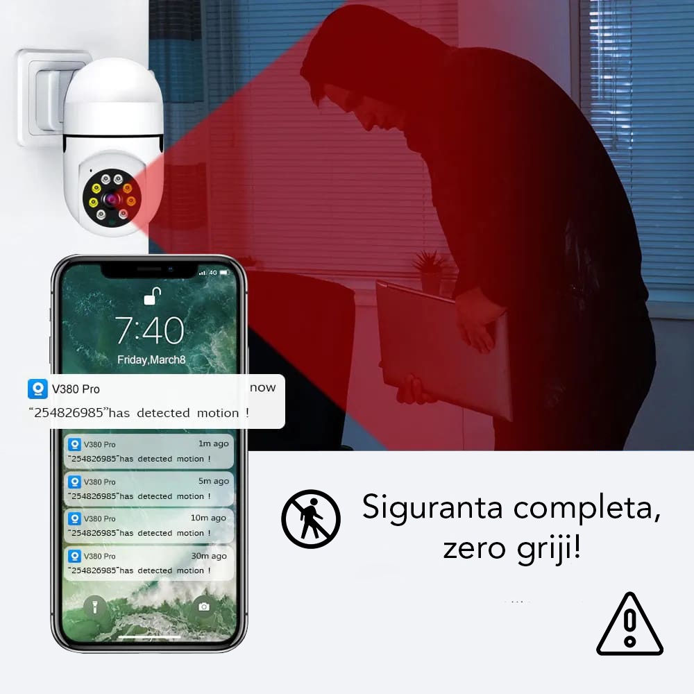 Camera de supraveghere smart Techsuit din ABS - Moboid.ro