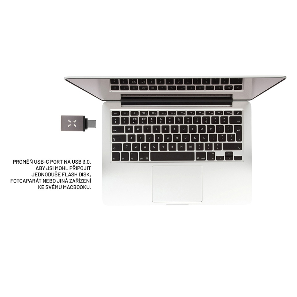 Adaptor USB 3.0 la USB-C, Viteza 5Gbps, 2.4A, Compatibil Universal, Corp Aluminiu, Fixed FIXA, Gri - 3 | YEO