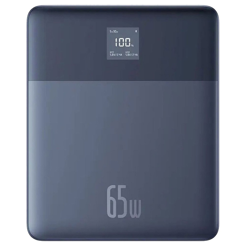 Baterie Externa 2x Type-C, 65W, 12.000mAh, Display Digital, Cablu inclus Type-C, Baseus Power Bank Blade, Albastru