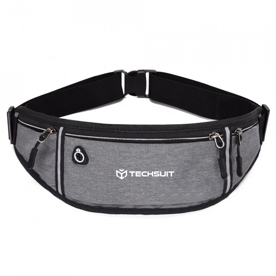 Borseta sport cu fermoar, ajustabila, Unisex, Techsuit (CWB3) - Gri