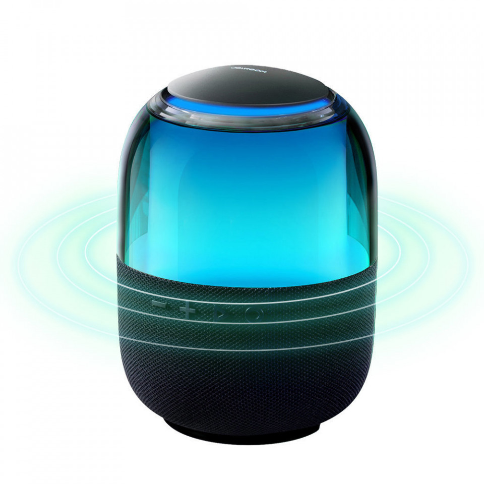 Boxa portabila wireless, Bluetooth 5.3, 8W, lumina RGB, cablu USB la Type-C, JoyRoom - Negru - 1 | YEO