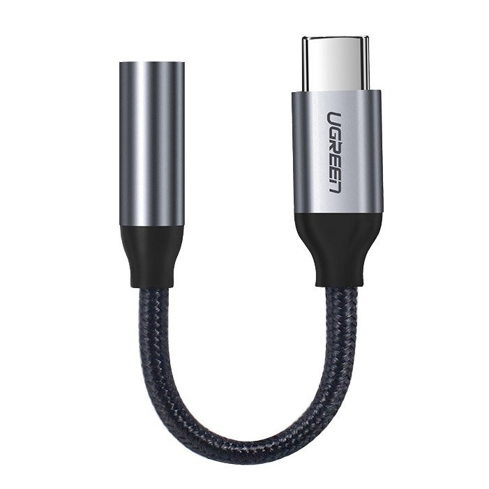 Cablu audio adaptor (30632) Type-C la Jack 3.5mm, 10cm, Ugreen - Gri