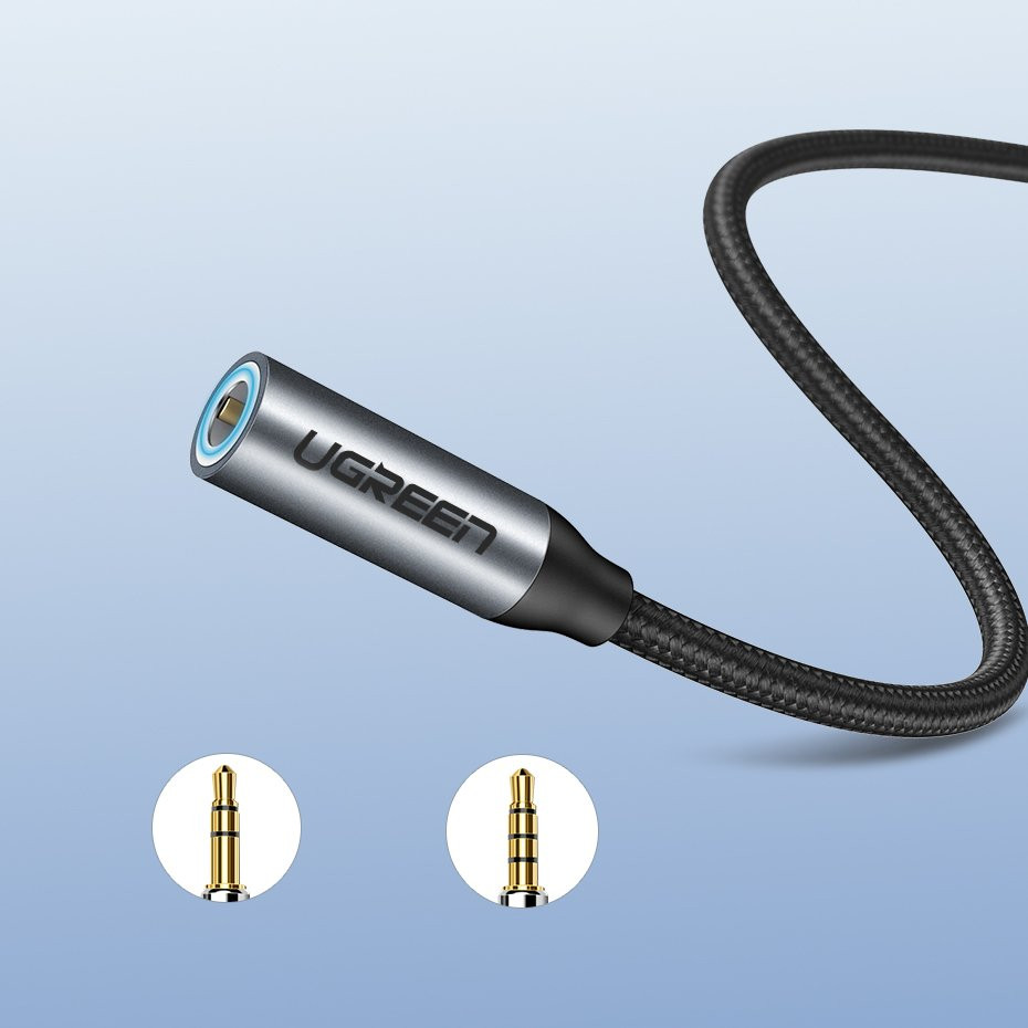 Cablu audio adaptor (30632) Type-C la Jack 3.5mm, 10cm, Ugreen - Gri - 1 | YEO